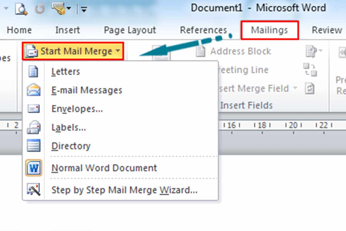 merge mail word excel outlook 365