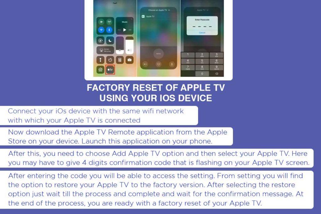 Factory reset Apple TV